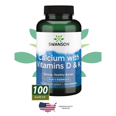 Swanson Calcium with Vitamins D + K -3  1  100 